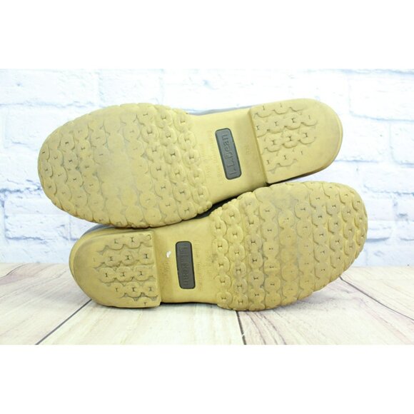 LL Bean Lace Up Unlined Mid Calf Duck Boots Brown Leather Round Toe Size 8 M - Picture 10 of 10